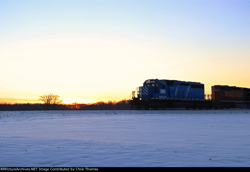 WE 7004 at sunset